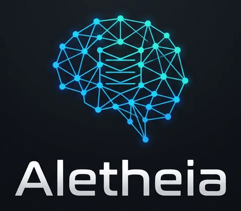 Aletheia logo: a network shaped like a brain, with a stack of memory layers inside
